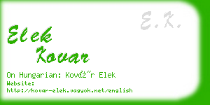 elek kovar business card